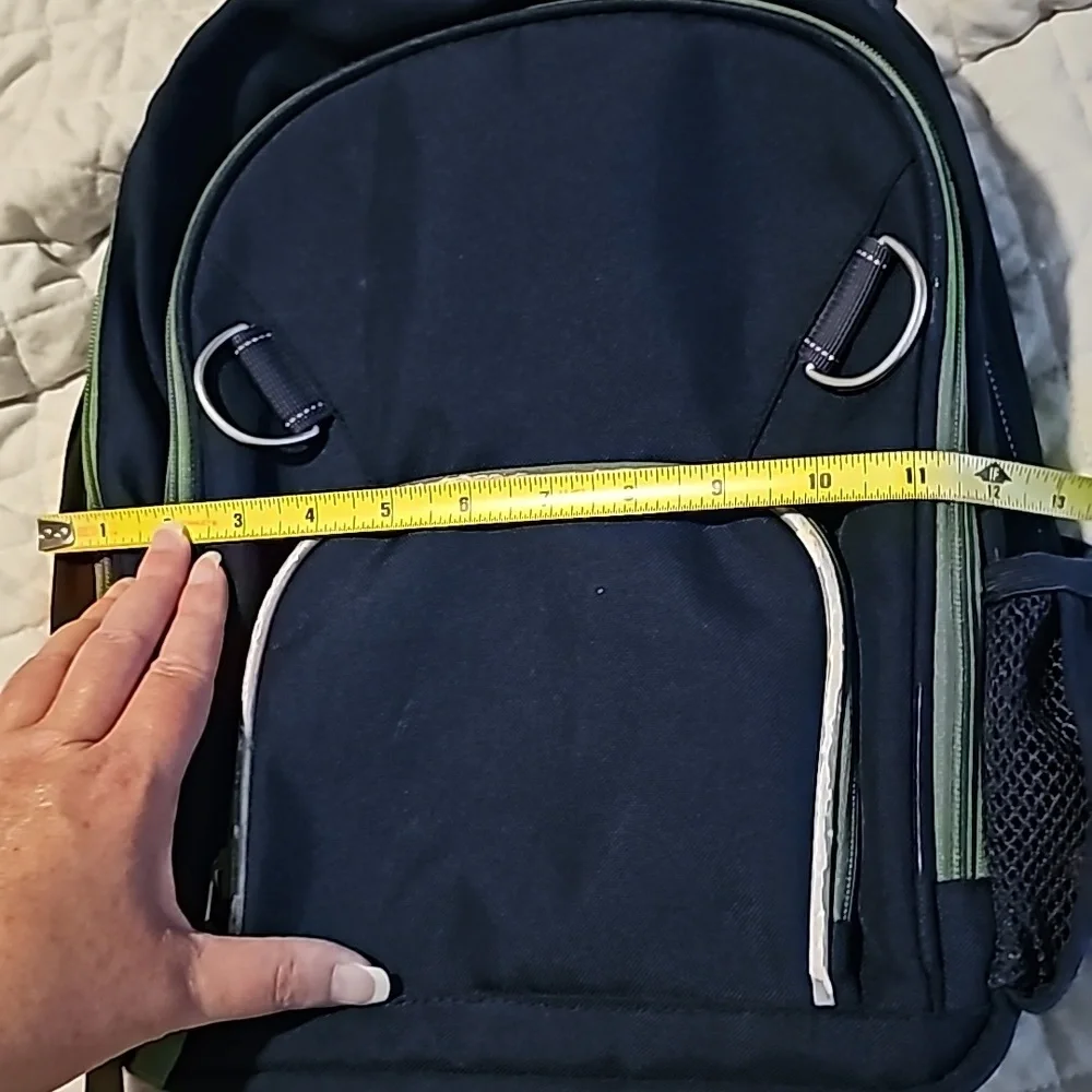 Navy blue green zipper pottery barn backpack Small Fairfax